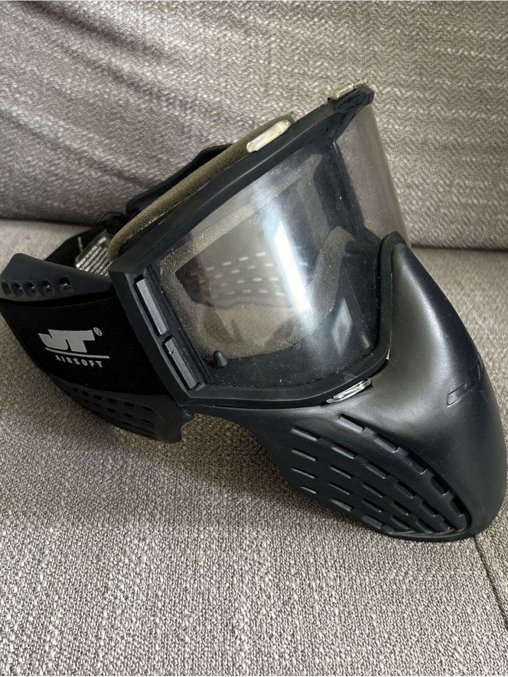 VINTAGE JT Flex Full Coverage Paintball Airsoft Mask Helmet Jet Black